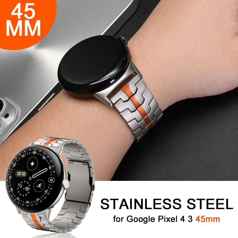 

Ремешок из нержавеющей стали для Google Pixel Watch 4, 3, 45 мм, роскошный ремешок для часов GOOGLE PIXEL 3, 4, 45 мм, аксессуары, ремешок на запястье