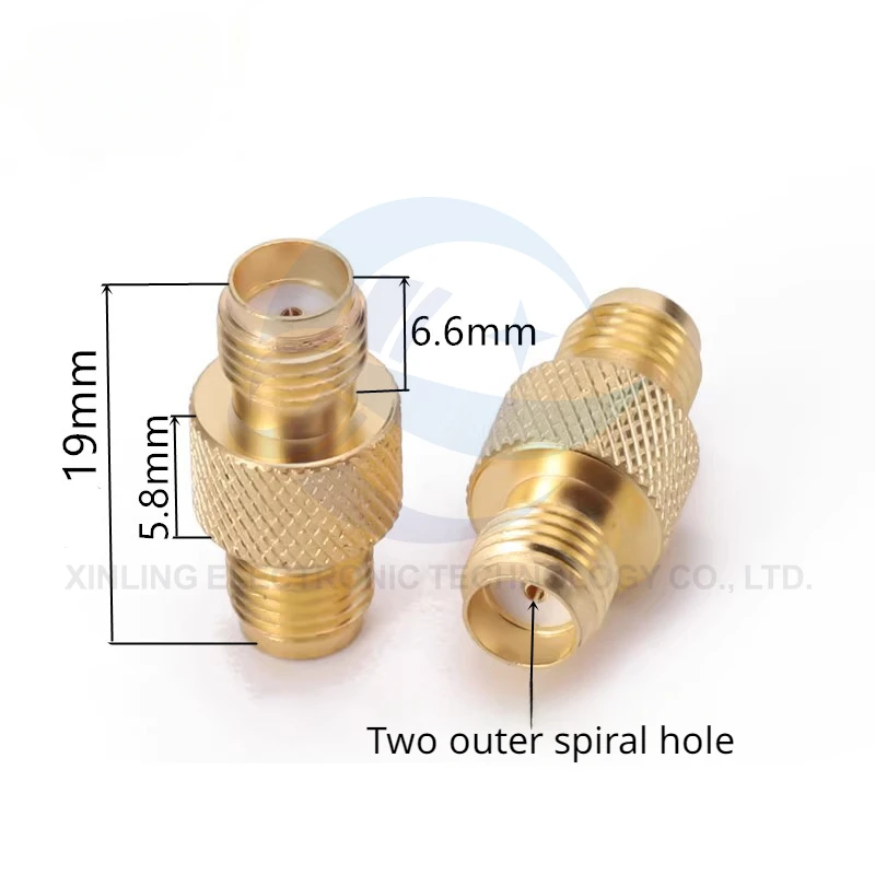 SMA-KK Mesh Knurled Adapter SMA Female Head SMA Female Head Rotating SMA Female 50 OHM RF Connector Antenna Connector