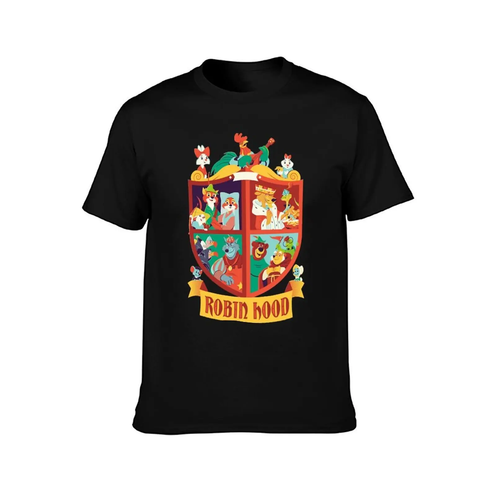 Robin Hood Family Classic T-Shirt, Summer Casual Cotton Tee, Oversized Streetwear Tops, Vintage Graphic Print, Unisex Men Women