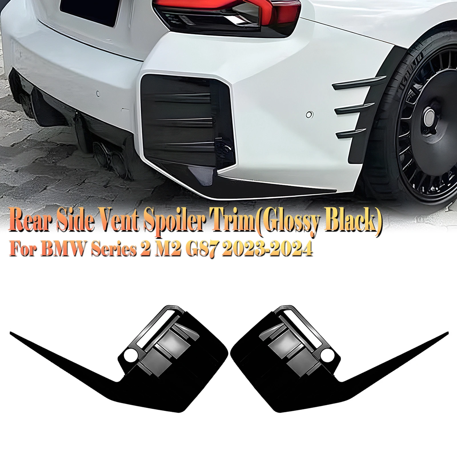 Rear Side Wind Blade Air Vent Spoiler Exterior Trim Protector Modification For BMW 2 Series M2 G87 2023-2025