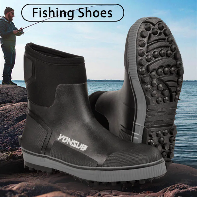 

Reef Rock Fishing Shoes Rubber Spike Sole Anit-slip Upstream Hunting Fishing Boots Men Women Fly Fishing Wading Shoes