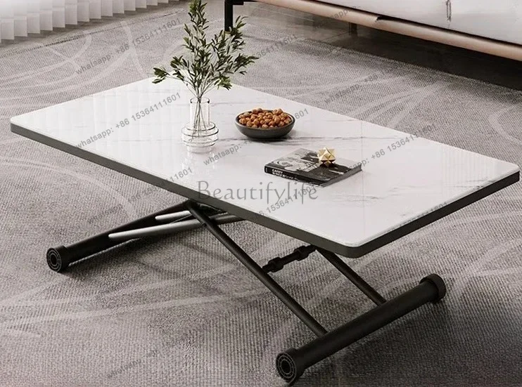 Ultra-thin folding dining table rectangular dormitory elderly eating coffee table lifted study office book portable table Factor