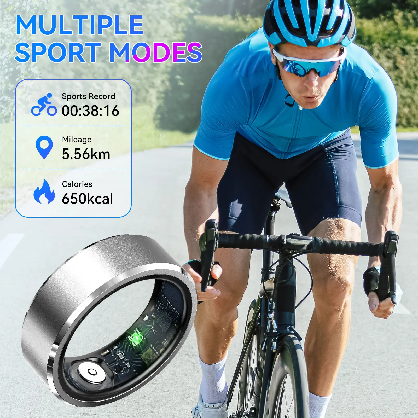 EIGIIS 2025 Nowy inteligentny pierścień monitorujący zdrowie, pierścienie zdrowia dla kobiet i mężczyzn Sterowanie gestami pierścienia snu, z licznikiem kroków tętna