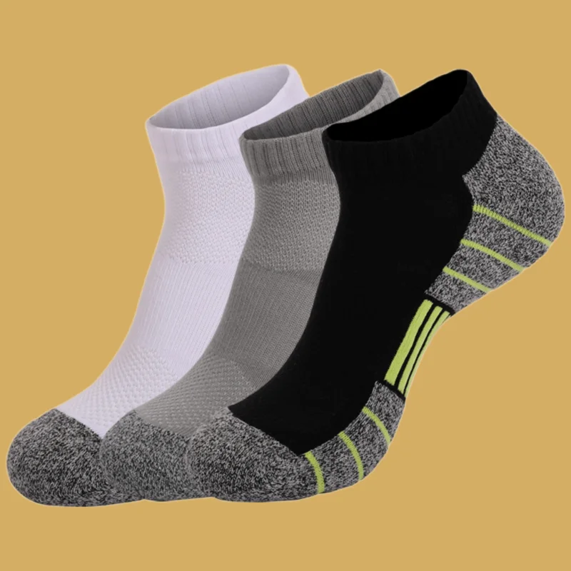 3/6 Pairs High Quality Men's Sports Short Socks Comfortable Sweat-absorbing Male Running Ankle Socks Breathable Men's Boat Socks