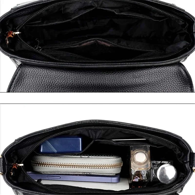 

Women's Leather Flip Shoulder Bags, Fashionable and Versatile Metal Single Shoulder Bag, Suitable for Commuting and Banquets