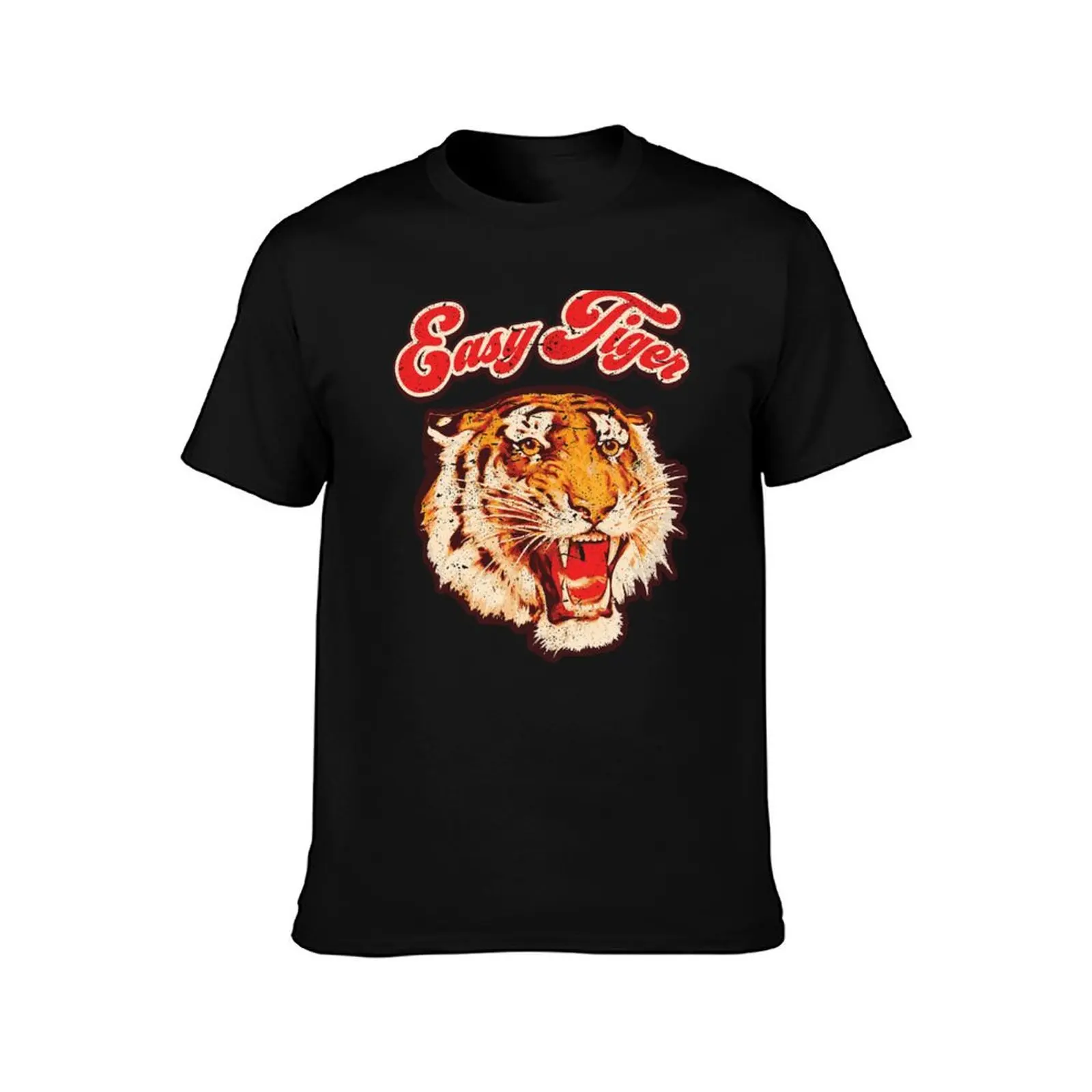 Easy Tiger Vintage Distressed T-Shirt Street Art Print Tee Shirt T-Shirt