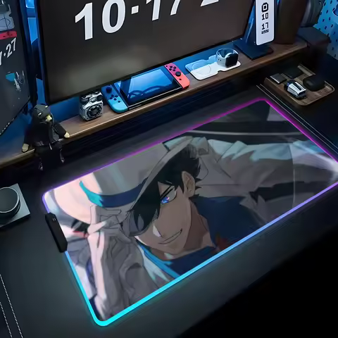magic kaito Mouse Pad RGB Gaming Mousepad Big LED Pad PC Desk Mat Luminous Mouse Pad Large Keyboard Mats Table Rug With Backlit
