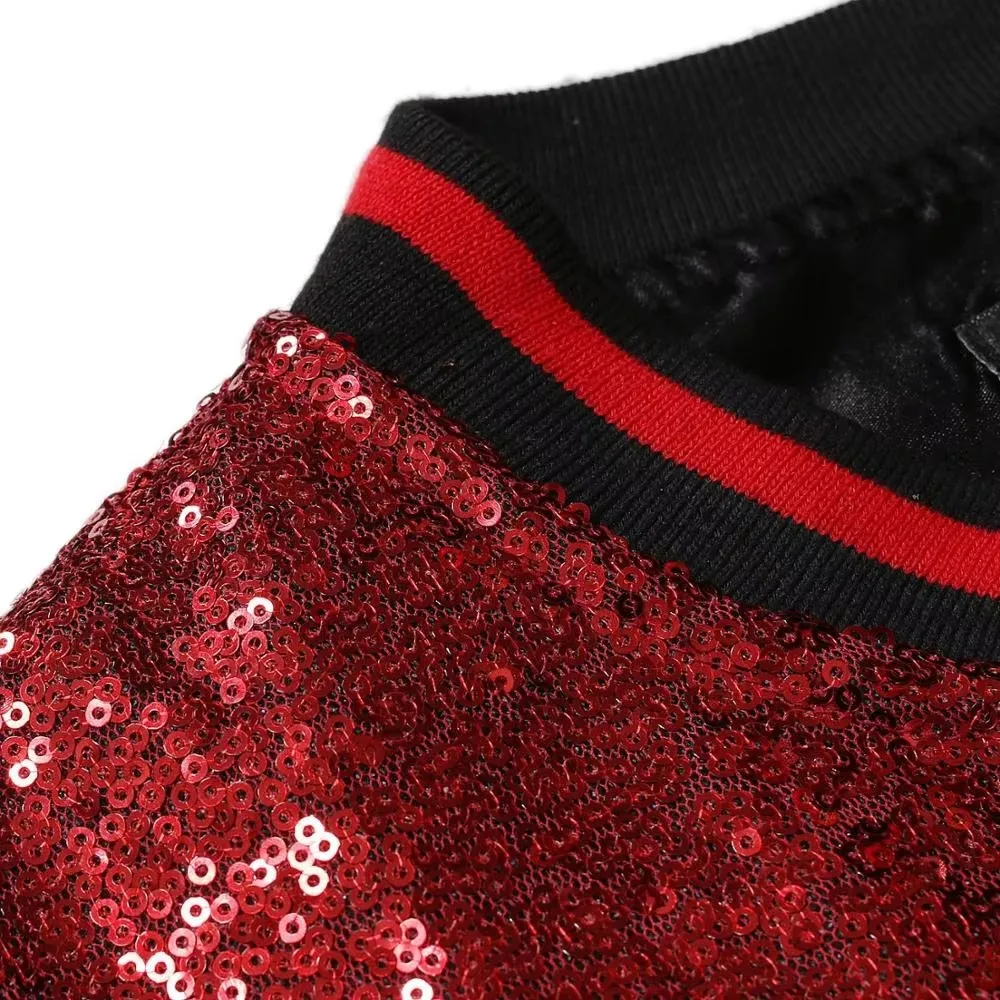 Men's Shiny Sequins Bomber Jacket Luxury Fashion Streetwear Harajuku Hip Hop Jacket Zipper Disco Singer Stage Costume Outfits