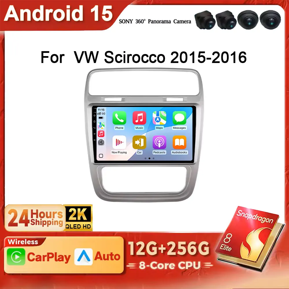 Android 15 GPS Stereo For VW Scirocco 2015 2016 Car radio 4G BT DSP Multimedia Video player Carplay Autoradio DSP Head Unit 2DIN