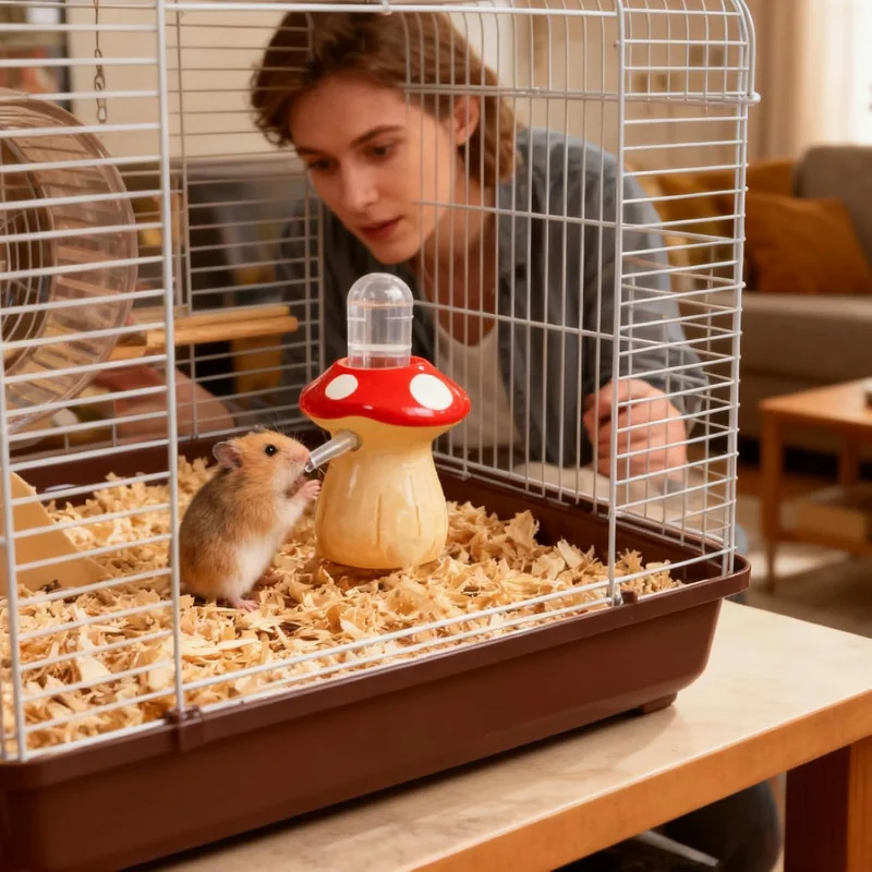 

Sandrat, инструмент для гидратации Тоторо, украшение в клетку для хомяка, изделия из керамики и стекла, форма гриба