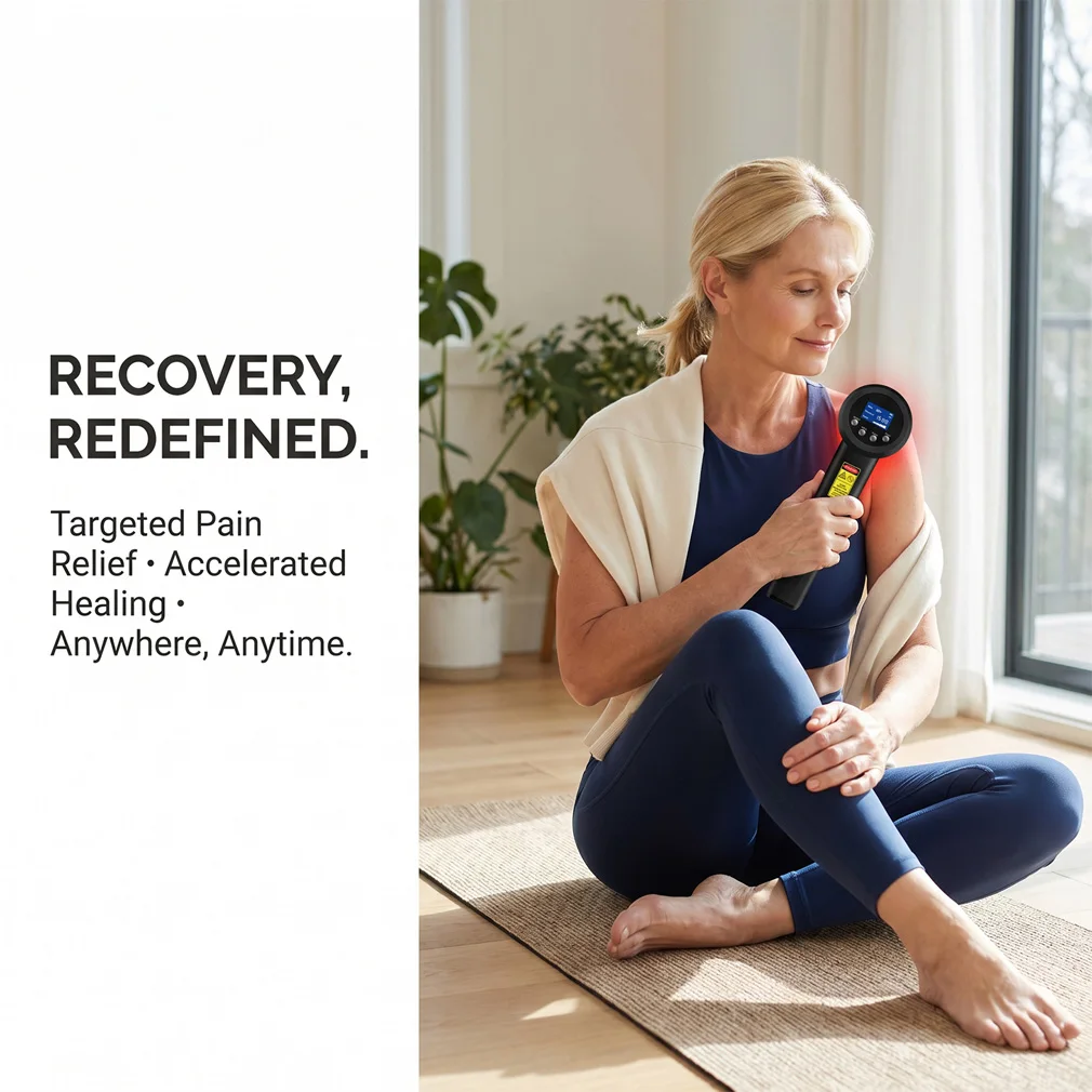 

Portable 5W Handheld Class IV Deep Tissue Physical Therapy Device for Sciatica, Frozen Shoulder, Heel Spurs – Home Use 650nm/808nm LLLT Equipment