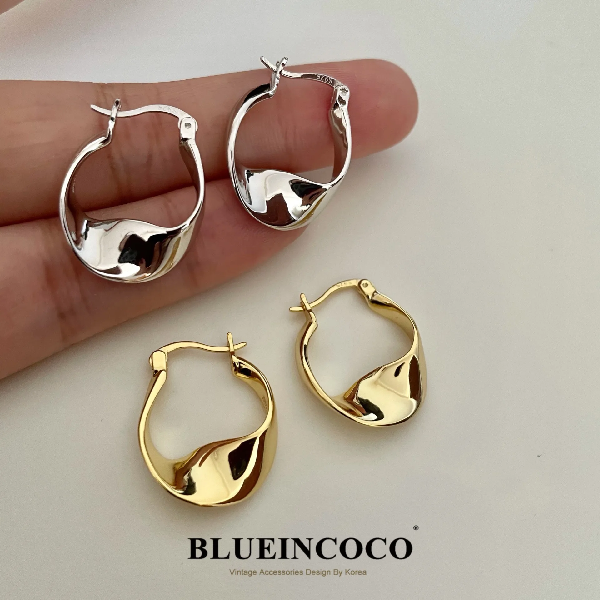 Pendientes de plata de ley 925 para mujer, aretes de forma Irregular, encantadores, personalizados, a la moda, regalo de cumpleaños, joyería fina