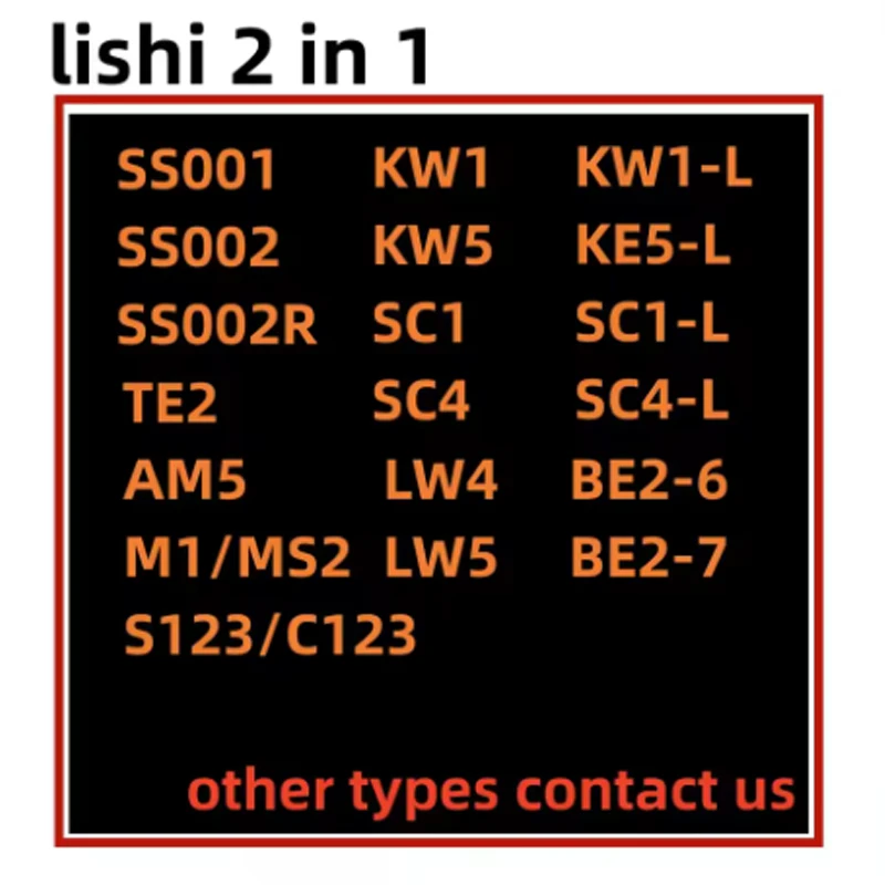 Lishi SS001 SS002 pro SS002R AM5 R52 R52-L KW5 SC1 SC4 KW1 M1/M2 LW4 LW5 2 IN 1