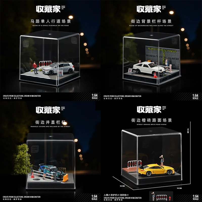 

Collector 1/64 Car Model Parking Lot Small-scale Scene Acrylic Display Dust Cover Storage Box Friends Gifts Collect Ornaments