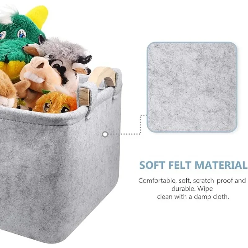 Toy Dog Basket Pet Storage Box Pet Toy Storage Accessory Felt Cat Supplise Container Bin Baskets Accessories Containers Organize