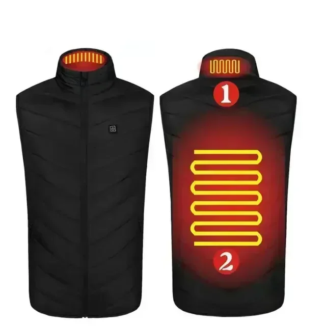 17-gebieden zelfverwarmend vest Vier schakelaarbediening Heren Verwarmingsjas USB Elektrisch verwarmde kleding Dames Thermisch vest Warme winter - afbeelding 1