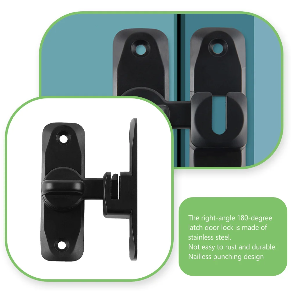 

90 Degree Stainless Steel Latch Right Angle Door Bolt for Sliding Gates Heavy Duty Wear Resistant Brushed Surface Security Lock