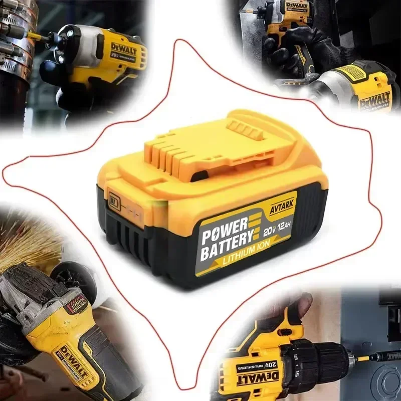 Batería de 12000mAh 20V DCB200 Compatible con herramientas eléctricas dewalt 18V 6Ah/9Ah/12Ah baterías de litio recargables 20V 18Volt