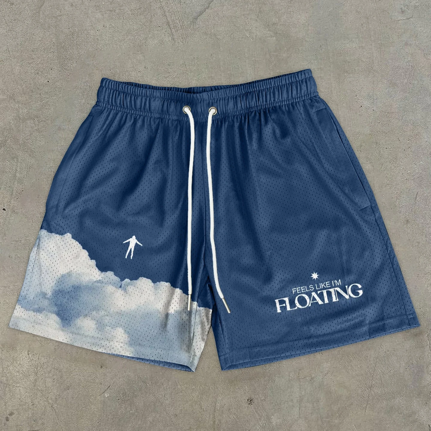 

Vintage Stylish Feels Like I'm Floating Graphic Casual Street Shorts Breathable Quick Dry Shorts Gym Fitness Running Shorts Moto