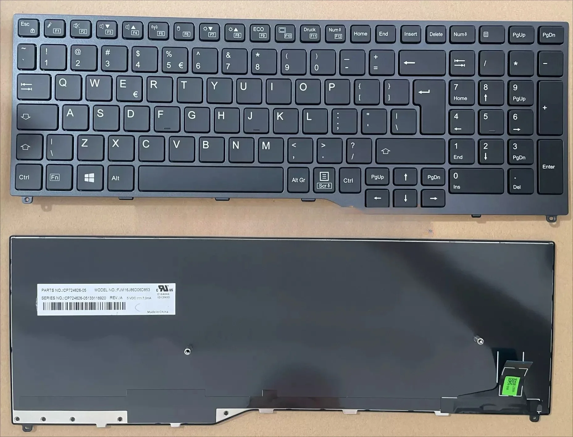 Germany Black Keyboard  For Fujitsu LifeBook E459 E559 U759 U757 E558 E458 U758 Series