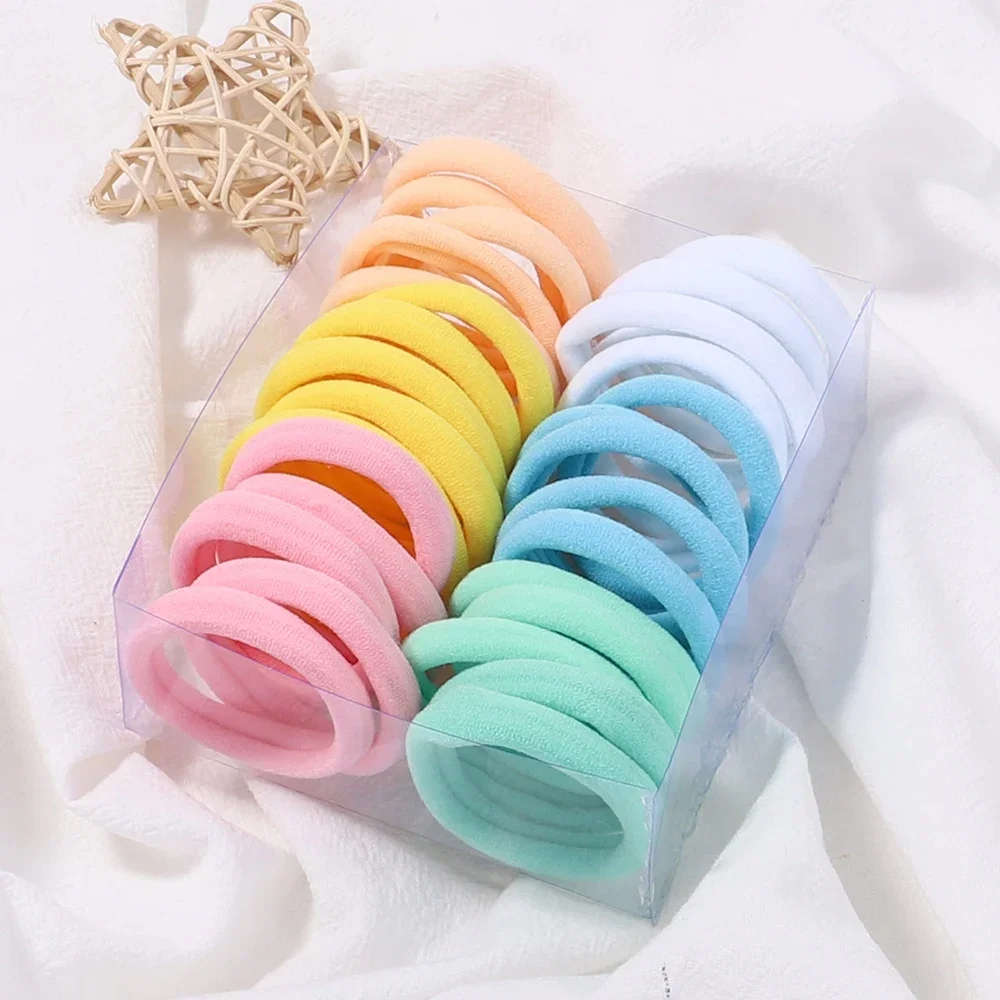 Gomas elásticas para el pelo para niña y mujer, bandas de goma de nailon de colores, accesorios para el cabello, 30 unidades por Set