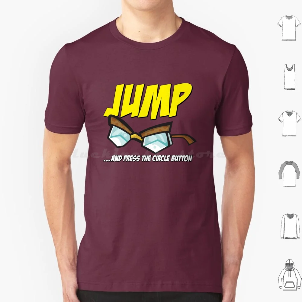 Jump... T Shirt Men Women Kids 6xl Sly Cooper Glasses Jump Press Circle