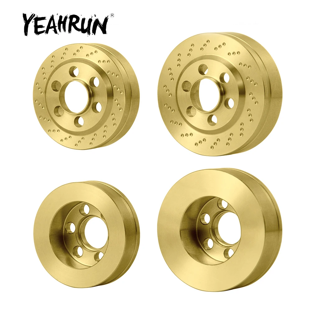 YEAHRUN 2Pcs 1.9/2.2 inch Wheel Rims Brass Internal Counterweight Balance Weights for Axial SCX10 TRX-4 1/10 RC Car Model Parts