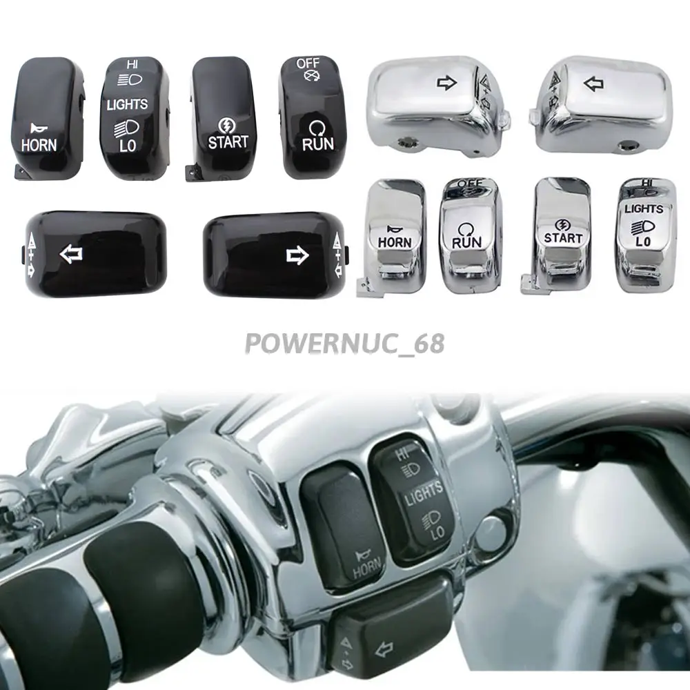 

Motorcycle Hand Control Switch Caps For Harley Touring Glide Road King Sportster 883 Softail Dyna VRSC Button Covers Kit