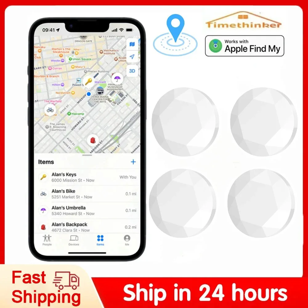 Bluetooth GPS Airtag Tracker Smart Tag work with Apple Find My Global Network Key Finder Air tag with case for IOS for Bags