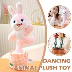 Dancing Rabbit Repeat Talking Toy Plush Doll Electronic Funny Record Bled Toys Interactive Early Plush Sing Education Gift O0W3