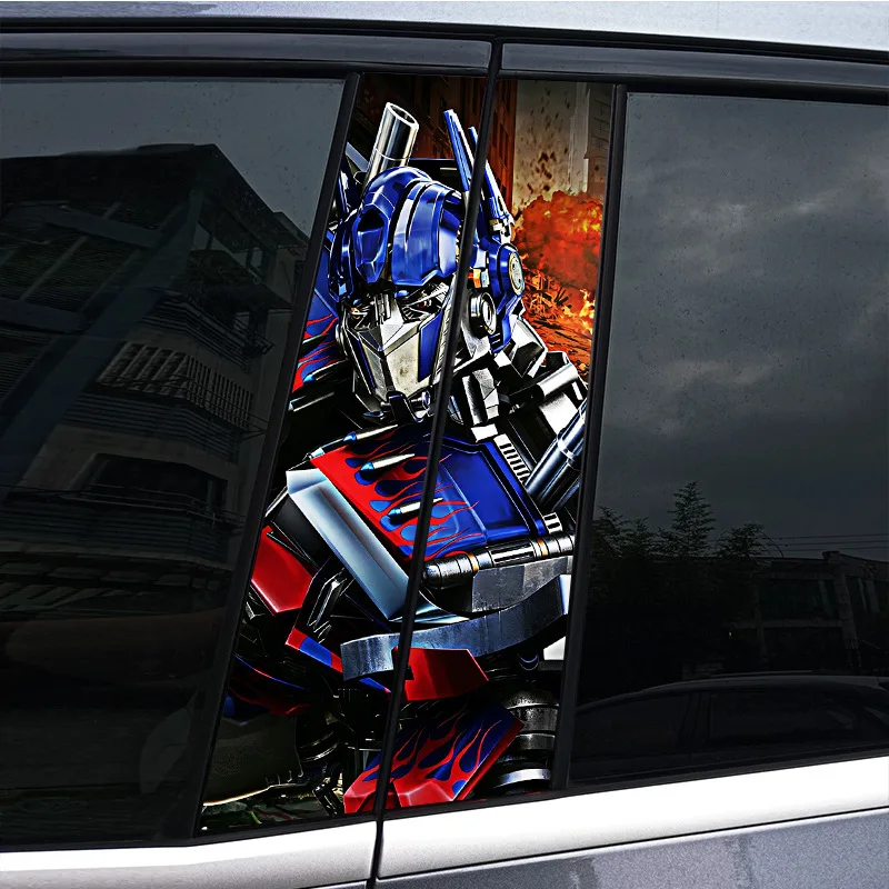 Cool Transformers Warrior Car B Pillar Sticker,Waterproof Vinyl Decal,Self Adhesive Auto Middle Column Decor Sticker For vehicle