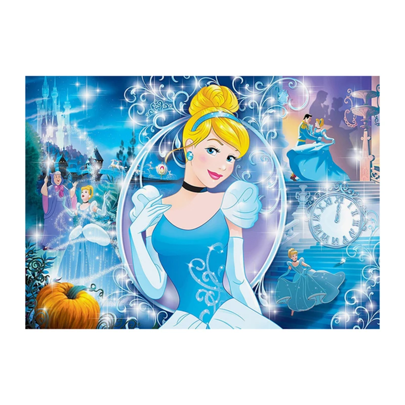 1Set Disney Princess Cinderella Butterfly Decors Blue White Latex Balloons 150cm Fabric Backdrops For Girl Birthday Party Gift