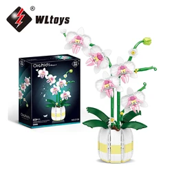 WLtoys 2138 Orchid Building Blocks Flowers Bouquet Flower Blocks Bonsai Plant Model Bricks Romantic Home Decoration Toy For Kids