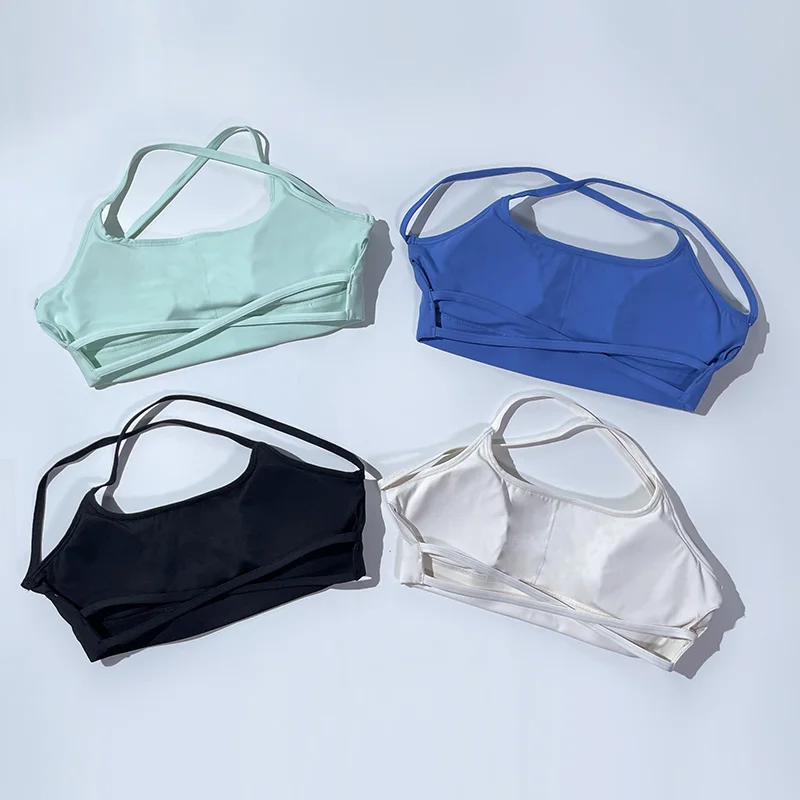 Nahtlose weibliche Unterwäsche U-Ausschnitt Hals offener Rücken Yoga-BH Sport Push-up sexy BHs Fitness studio Laufen Frauen Crop Tops
