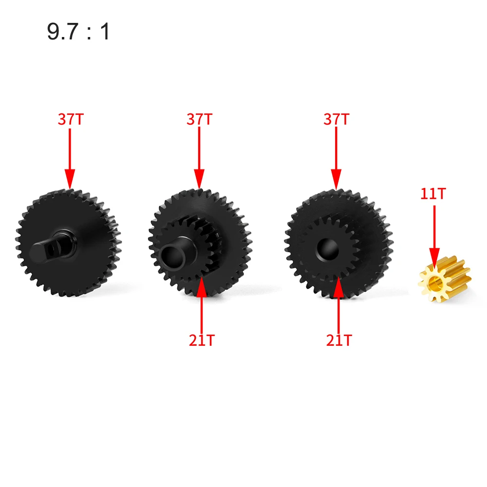 AXSPEED Metal Overdrive/Stock/Underdrive Transmission Gearbox Gear Set for TRX-4M Bronco Defender 1/18 RC Car Model Upgrade Part