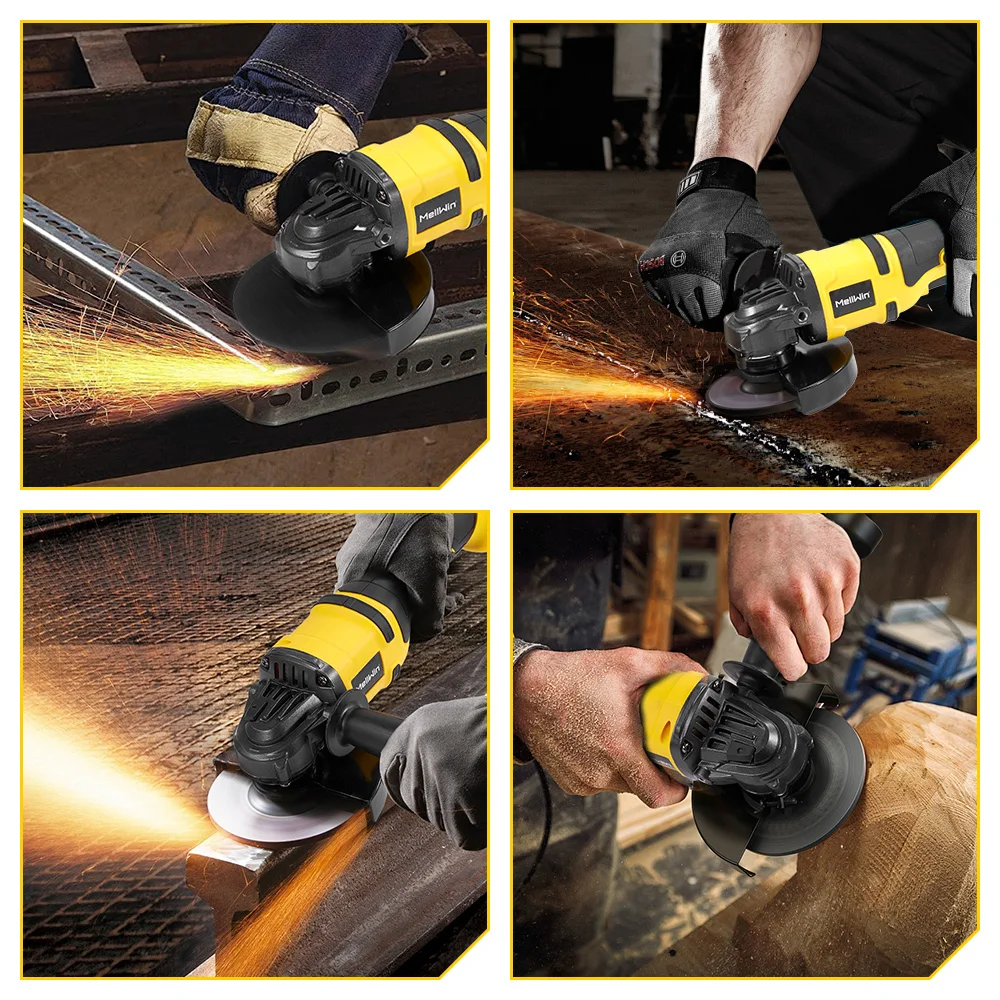 MELLWIN 125mm M14 Bürstenlosen Elektrischen Winkel Grinder Cordless Polieren Maschine Holzbearbeitung Cutter Werkzeug Für Makita 18V Batterie pin – Detail 11