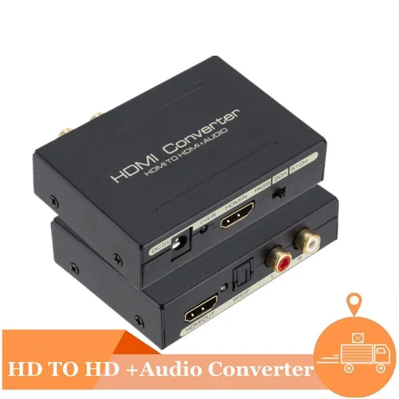 HDMI-compatible to HDMI-compatible Audio Adapter Digital DAC Extractor Converter for Fire Stick Xbox PS5 Support 3D 3.5MM 18Gpbs