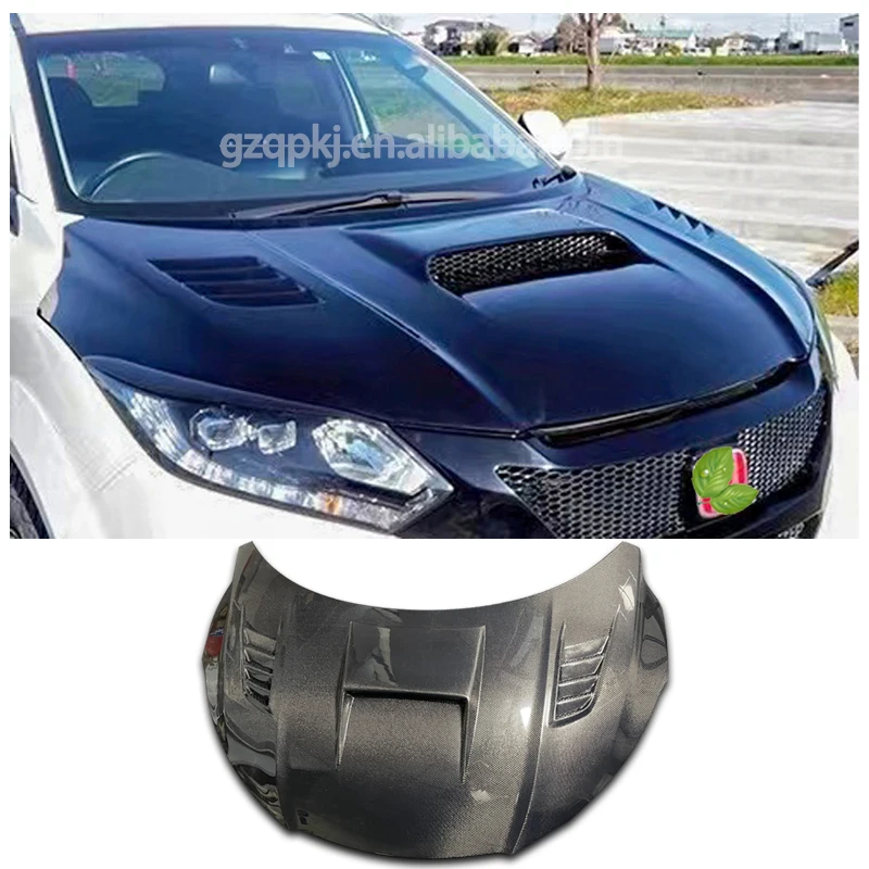 

Для 2015-2020 hd Vezel/HRV обновленный капот из углеродного волокна, крышка двигателя, спойлер, комплект кузова VEZEL