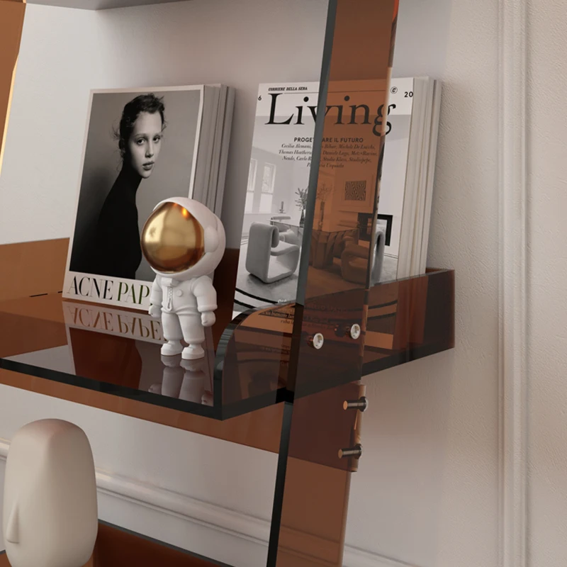 Acrylic Bookshelf Floor to Ceiling Multi-layer Storage Rack Living Room Creative Shelf Display Shelf Against The Wall Bookshelf