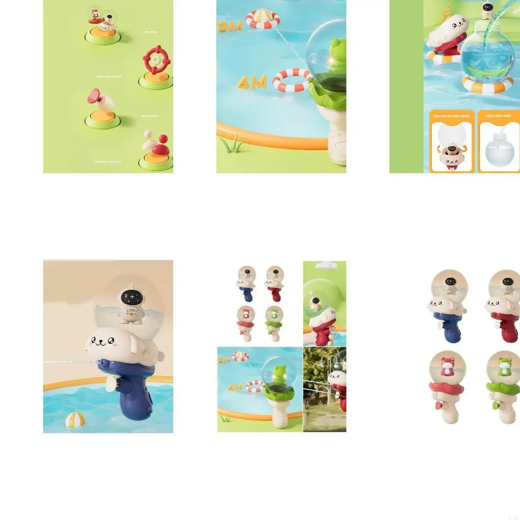 

97be Cartoon Bubble Water Toy Toy Прозрачный камерный водяной пистолет Игрушка для летнего отдыха на свежем воздухе Дети