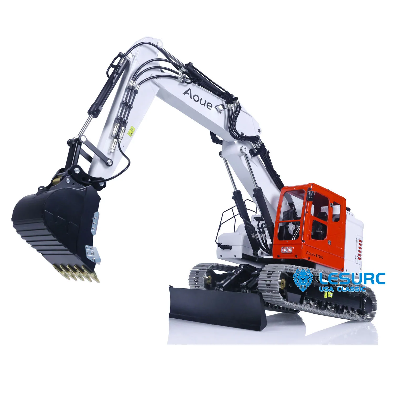 1/14 Metal LESU Hydraulic RC Excavator Aoue ET26L Painted Remote Control Digger W/ Simulated GPS Light System Engineering Model