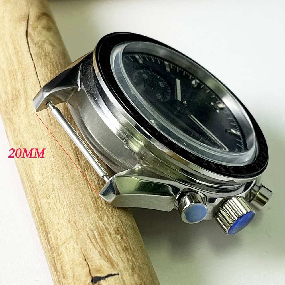 40 ملم للرجال متعدد الوظائف كرونوغراف كوارتز حافظة من الفولاذ المقاوم للصدأ VK63 حركة زجاج معدني أزرق ثلجي #2