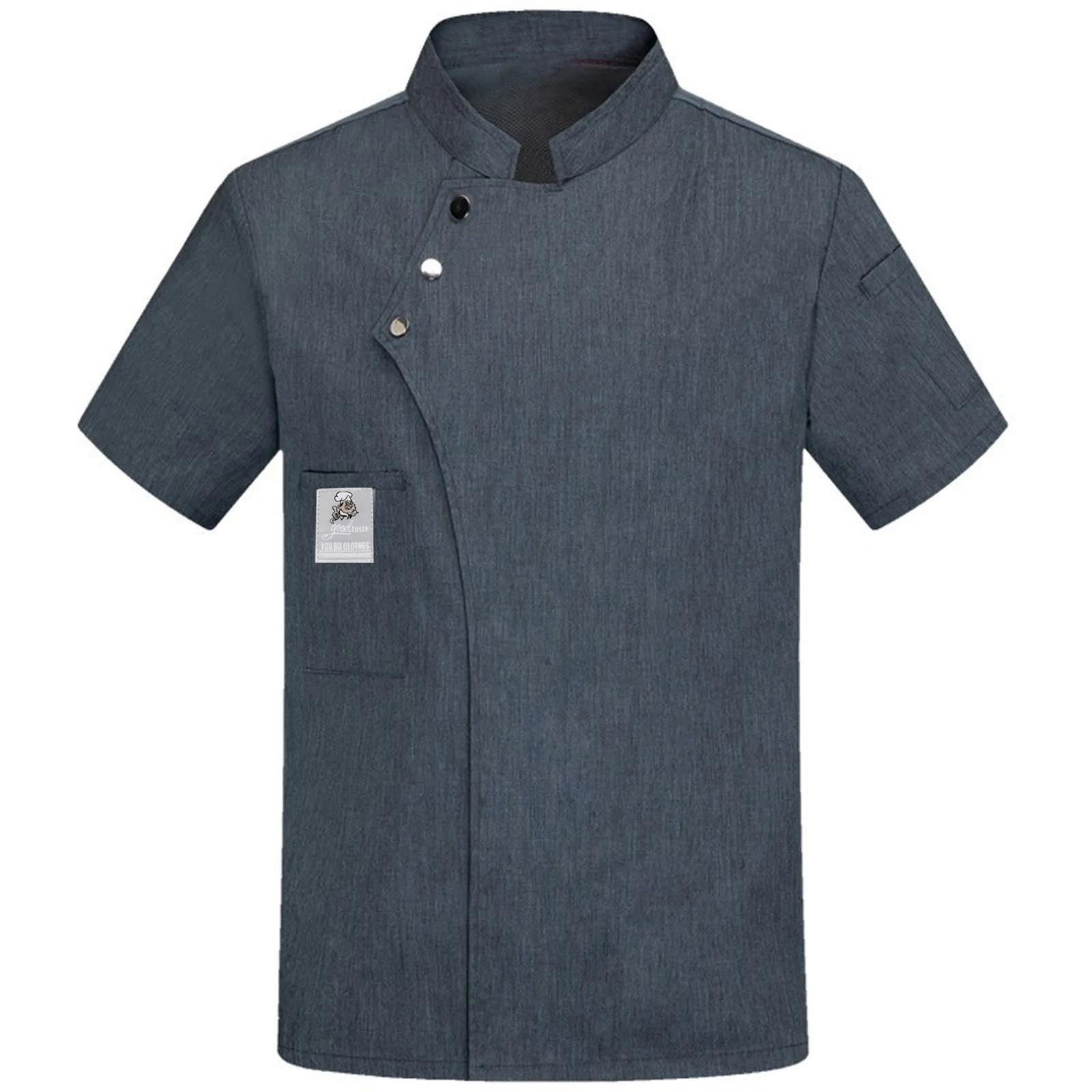 New Chef Uniform Short Sleeve Top Unisexy Breathable Chef Work Clothes Western Restaurant Hotel Back Kitchen Catering Work