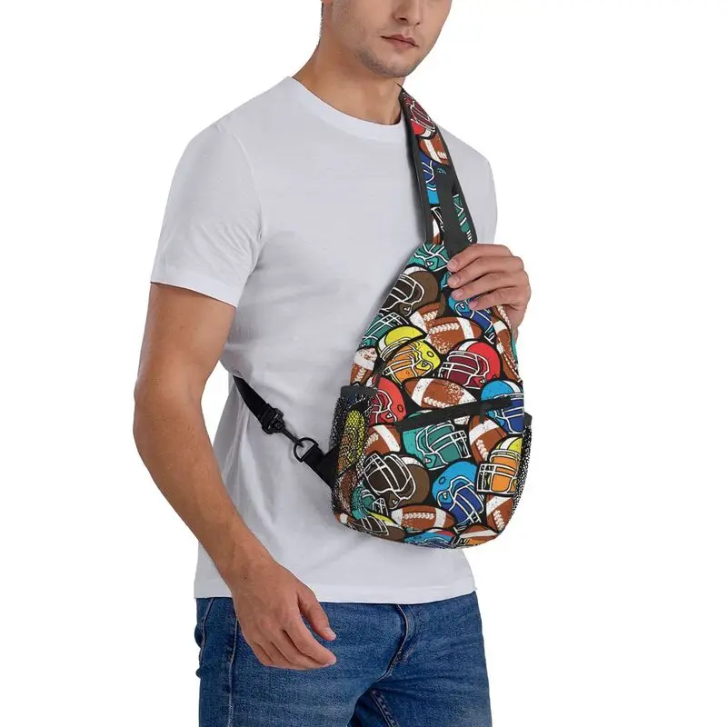 Mochila cruzada personalizada para hombre, y pecho bolso de hombro, ideal para fútbol americano, Rugby, viaje, senderismo, día