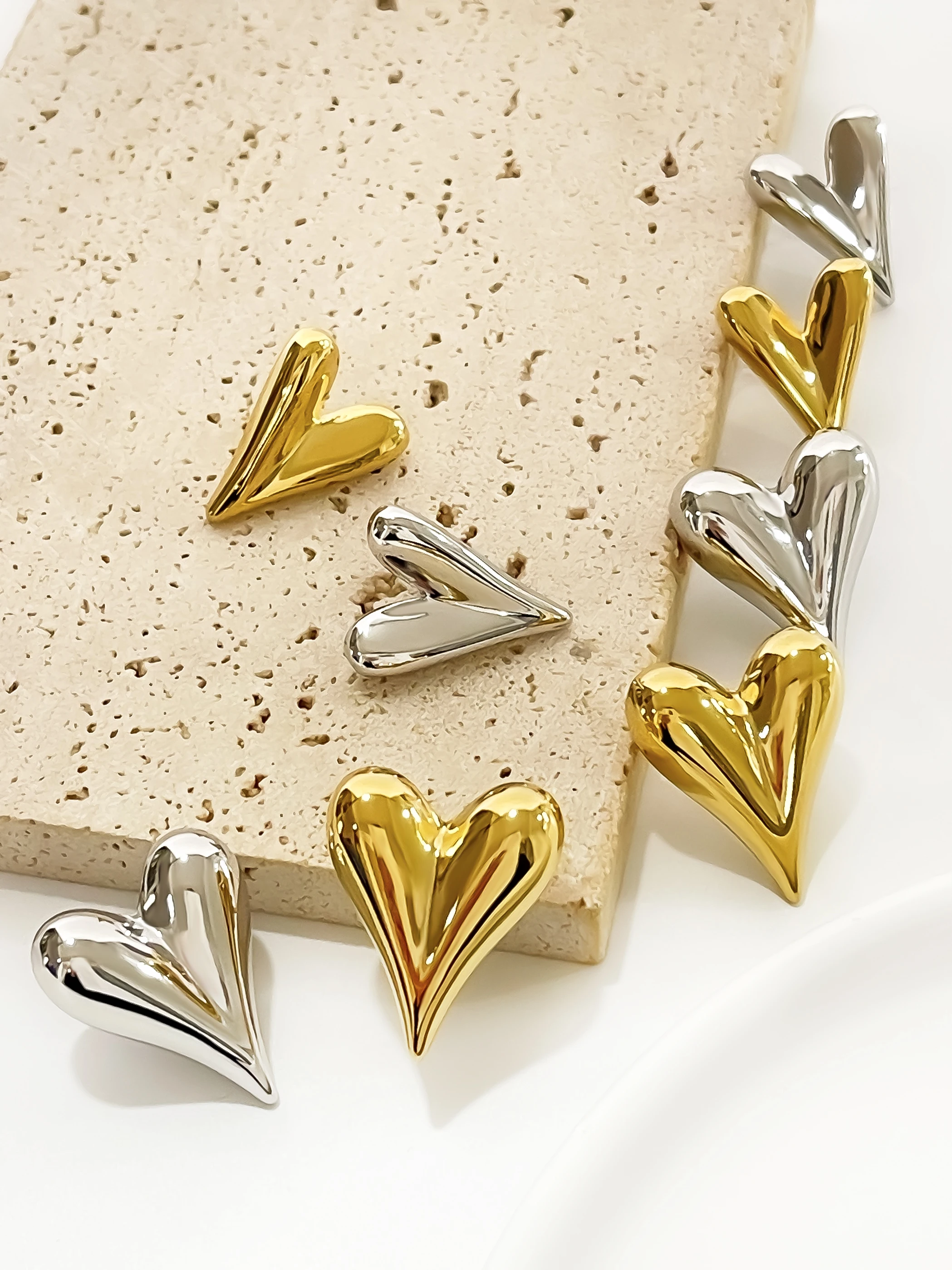 

Женские серьги-гвоздики Peri'sbox с золотым и серебряным покрытием, водонепроницаемые ювелирные украшения из нержавеющей стали в стиле хип-хоп