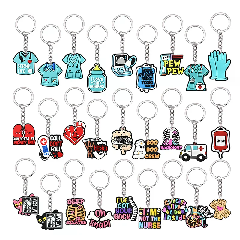 

10PCS Medical Keychain Stethoscope Nurse Uniform For Nurse Doctor Keyring Women Men Fashion Medical Key Accessories Friends Gift