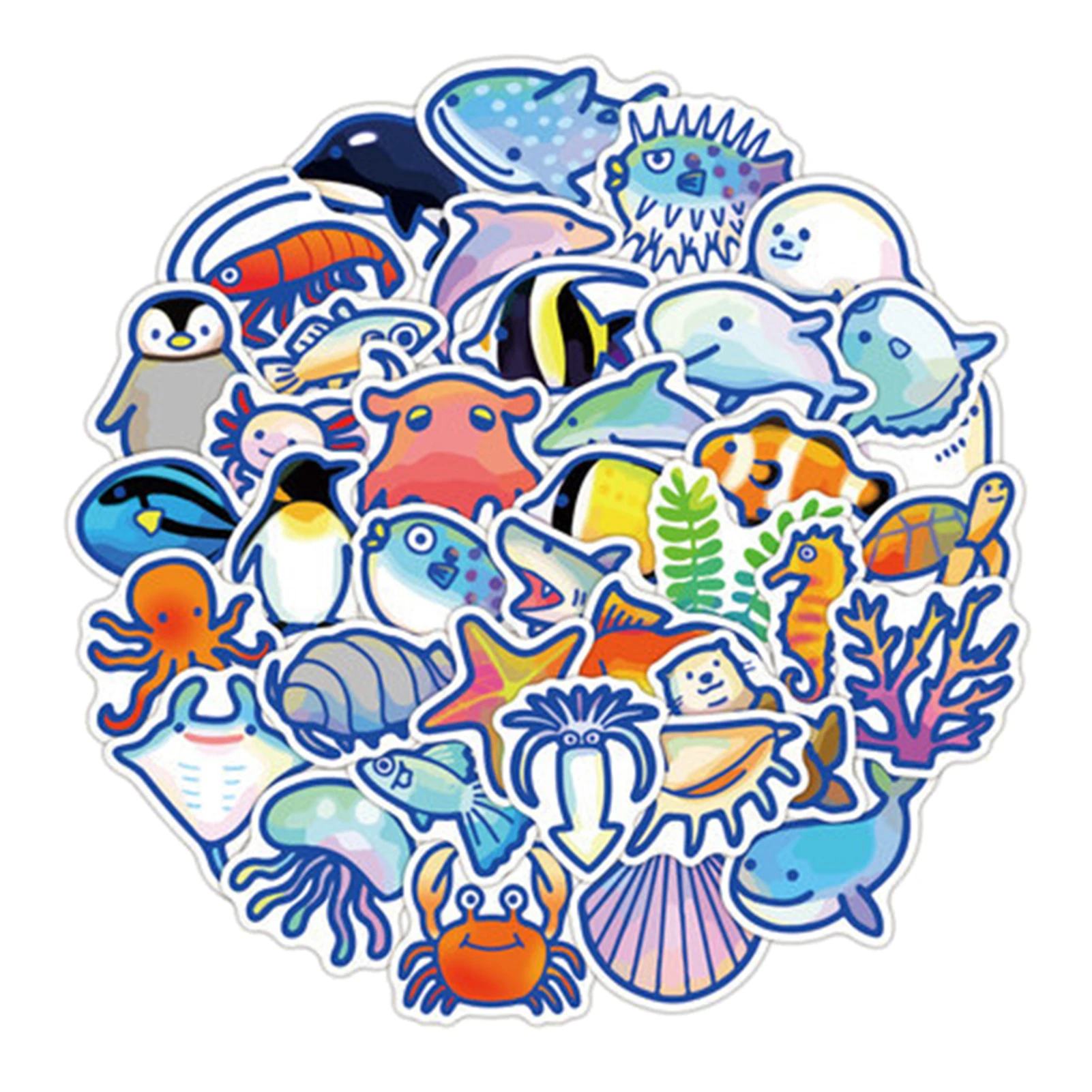 40 шт. бутылка для воды, милый автомобильный скейтборд, Водонепроницаемый модный «сделай сам», скрапбукинг, морские животные, мультяшная наклейка, Забавный чемодан для ноутбука