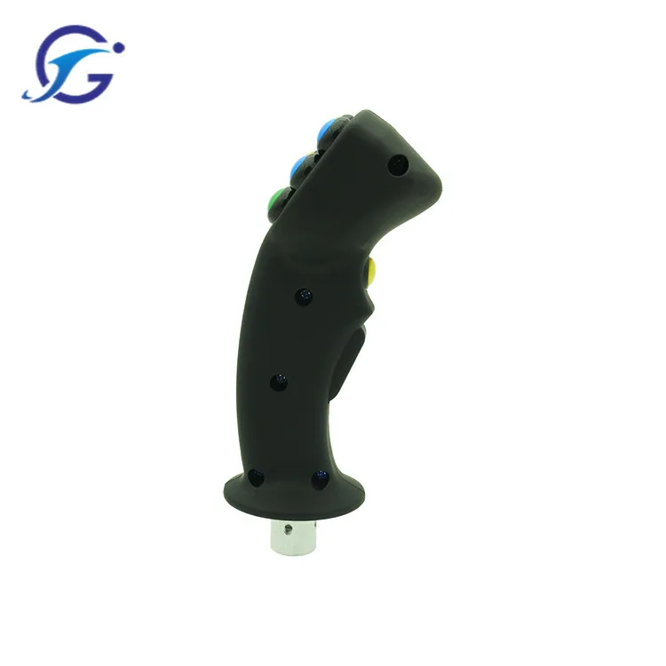 Industrial handle with grip supplier  Hall effect joystick with a variety of grip deadman switch