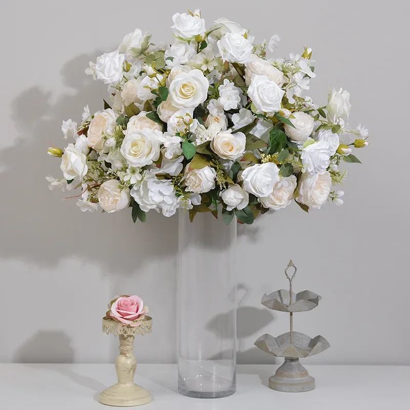 70cm Giant Flower Hydrangea Rose Floral Ball for Wedding Table Stage Decor Showroom Window Arrangement Artificial Flowers