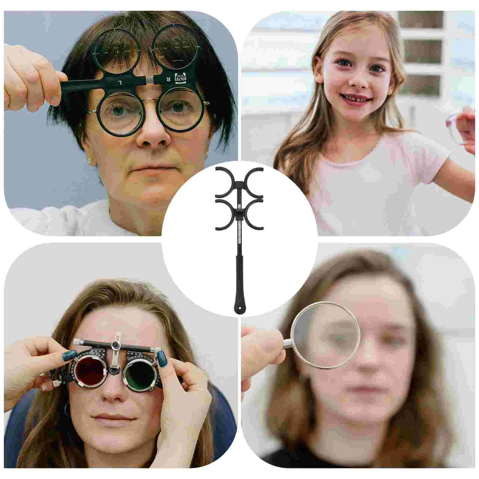 Optometría ajustable Flips Plug-Soporte de lente oftálmico Flipper de Abs negro